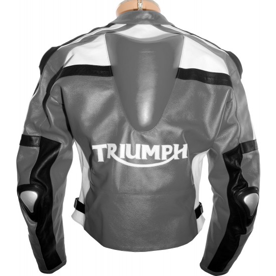 Triumph Daytona Classic Grey Motorcycle Jacket